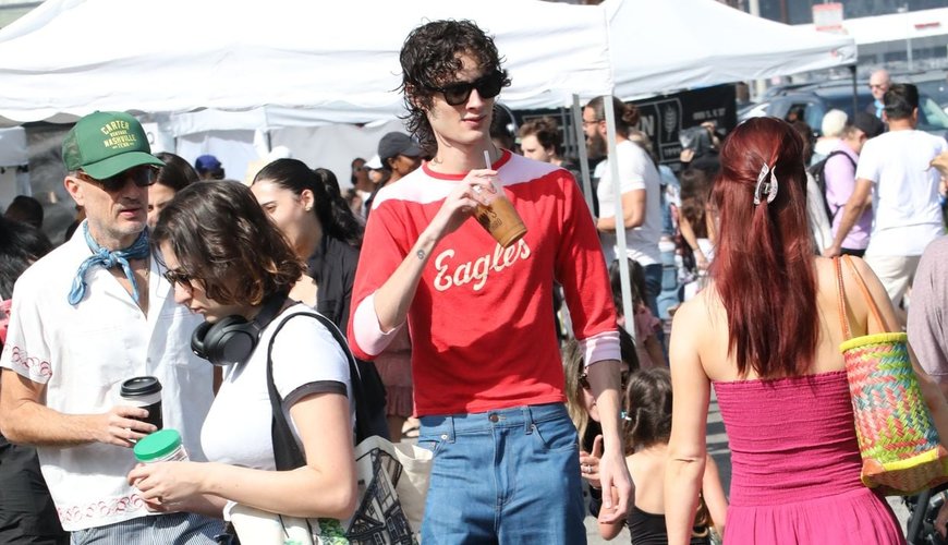 Retro Vibes and Celeb Sightings: Sombr Struts at Studio City Farmers Market