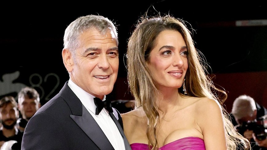 Amal Clooney Slays Venice Film Festival with Bold Fuchsia Glam - Hollywood Power Couple Alert!