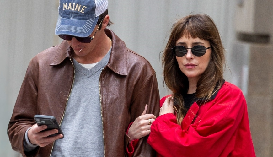 Dakota Johnson Rocks Bright Barn Jacket on NYC Date with Role Model