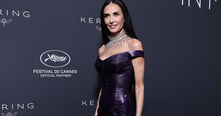 Demi Moore Dazzles in Purple Gucci at Cannes: A Red Carpet Moment
