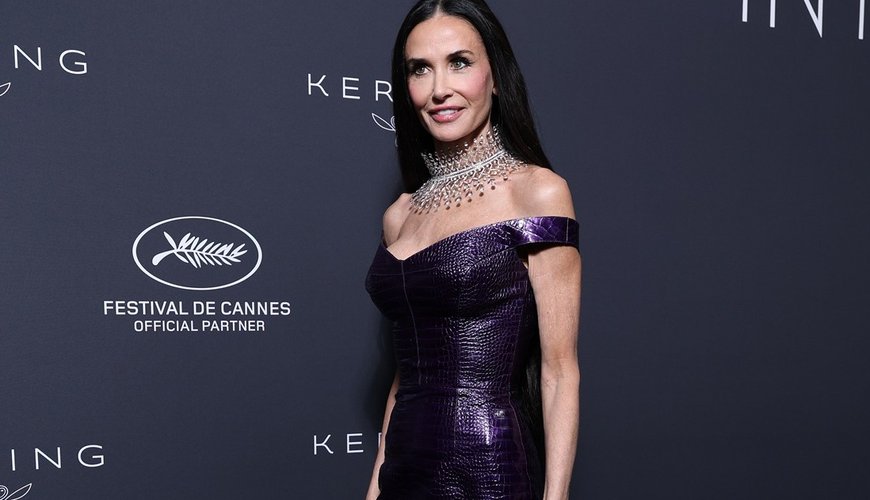 Demi Moore Dazzles in Purple Gucci at Cannes: A Red Carpet Moment