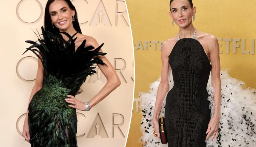 Inside Demi Moore’s Glamorous Oscars Look: The Hidden Truth Behind the Feathers