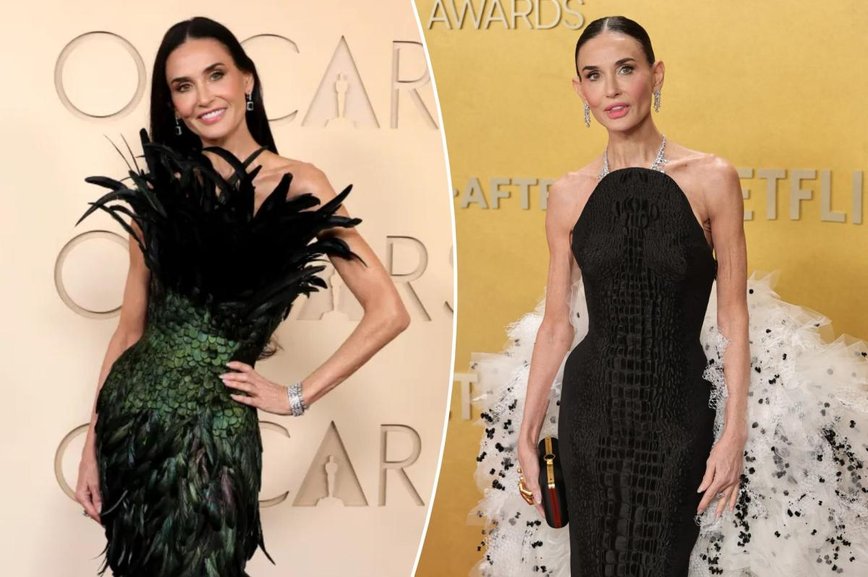 Inside Demi Moore’s Glamorous Oscars Look: The Hidden Truth Behind the Feathers