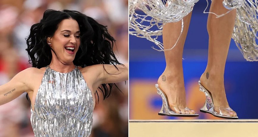 Katy Perry Stuns in Silver and Wedges at the FIFA World Cup