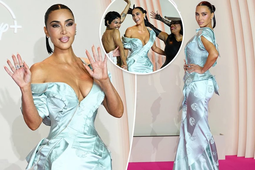 Kim Kardashian Slays in Minty Vintage Dior at 'All’s Fair' Paris Premiere
