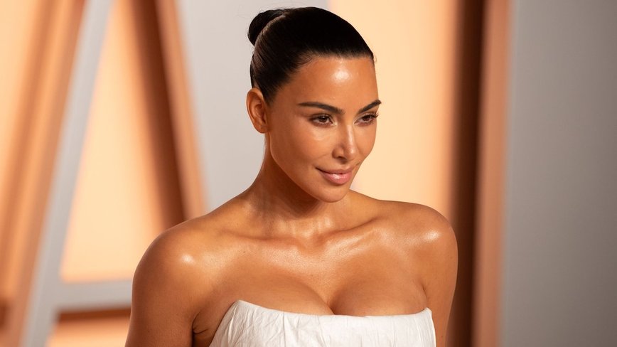 Kim Kardashian Sizzles in Leather on Eva Longoria's Netflix Set