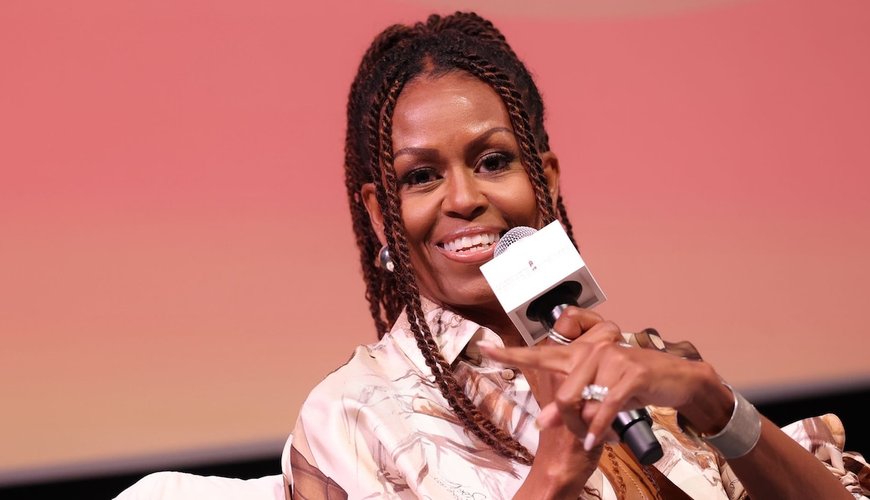 Michelle Obama Shines in Burgundy Bodycon on IMO Podcast with Conan O'Brien