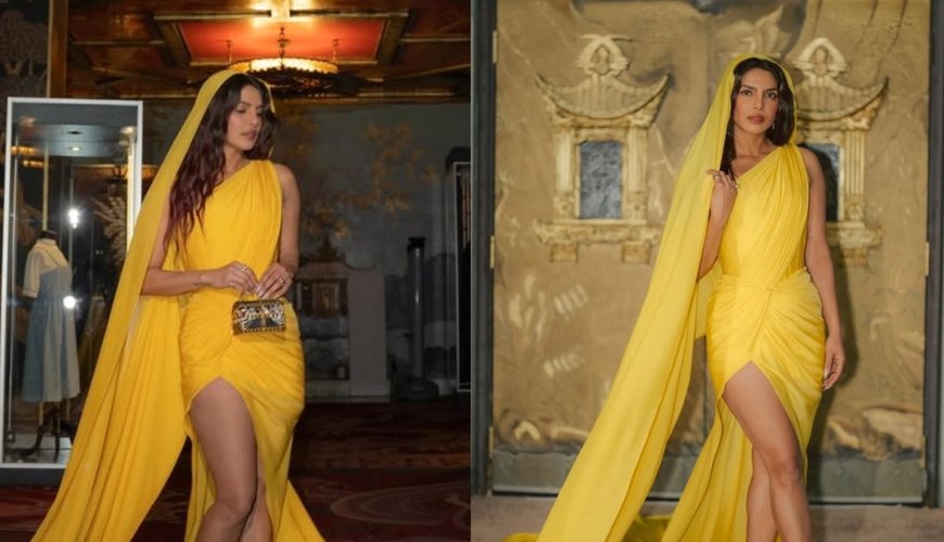 Priyanka Chopra's Stunning Saree-Inspired Gown Dominates LA's The Bluff Party