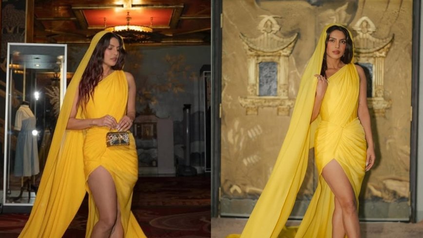 Priyanka Chopra's Stunning Saree-Inspired Gown Dominates LA's The Bluff Party