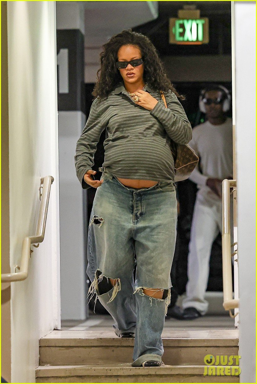 Rihanna Glows in L.A. Streets, Cradling Baby Bump with A$AP Rocky by Her Side